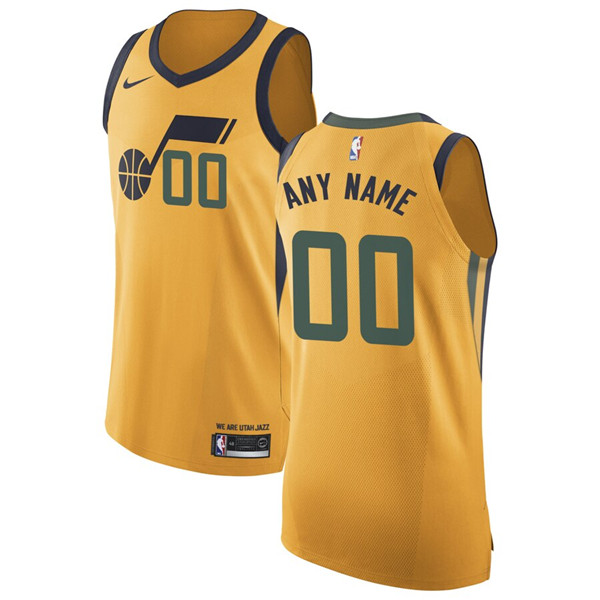Men's Yellow Utah Jazz Active Player Custom Stitched Basketball Jersey